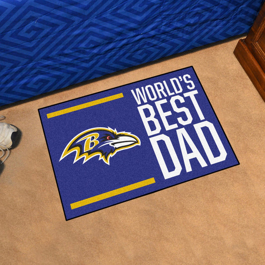 Baltimore Ravens Starter Mat Accent Rug - 19in. x 30in. World's Best Dad Starter Mat - Baltimore Ravens