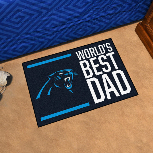 Carolina Panthers Starter Mat Accent Rug - 19in. x 30in. World's Best Dad Starter Mat - Carolina Panthers