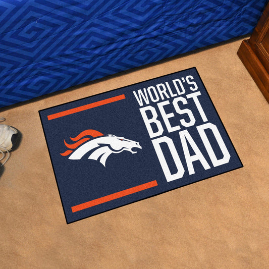 Denver Broncos Starter Mat Accent Rug - 19in. x 30in. World's Best Dad Starter Mat - Denver Broncos