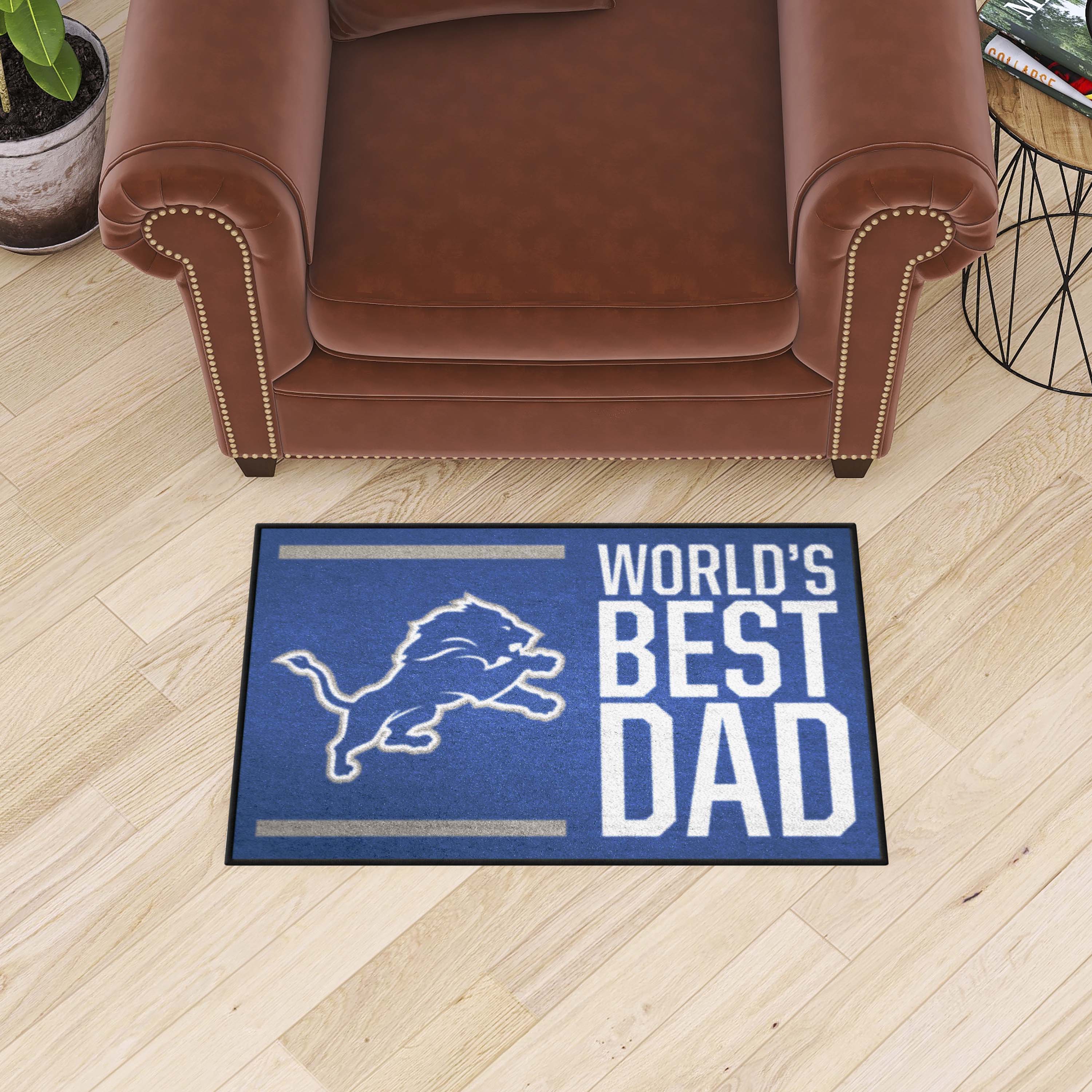 Detroit Lions Starter Mat Accent Rug - 19in. x 30in. World's Best Dad Starter Mat