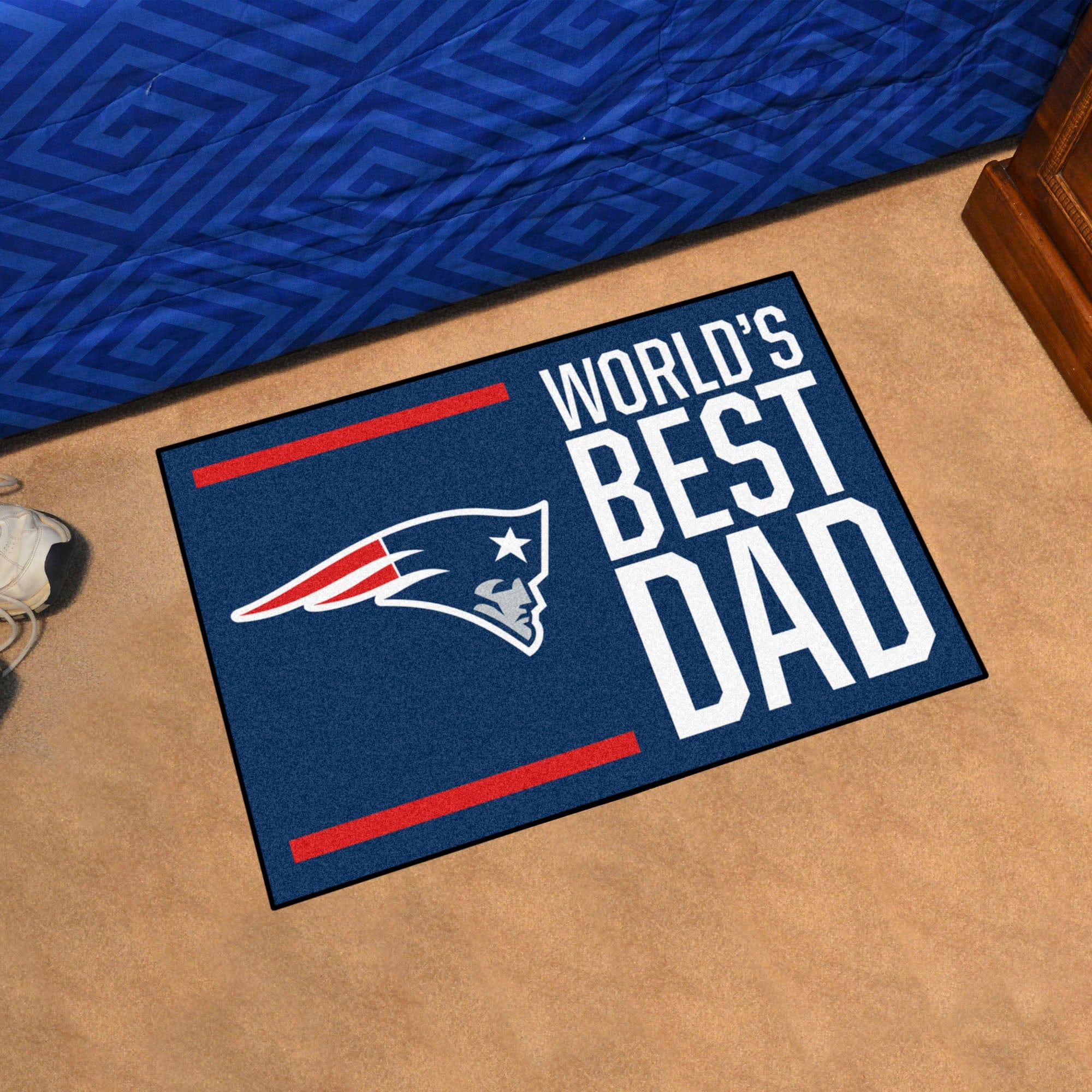 New England Patriots Starter Mat Accent Rug - 19in. x 30in. World's Best Dad Starter Mat - New England Patriots