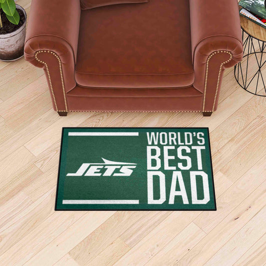 New York Jets Starter Mat Accent Rug - 19in. x 30in. World's Best Dad Starter Mat