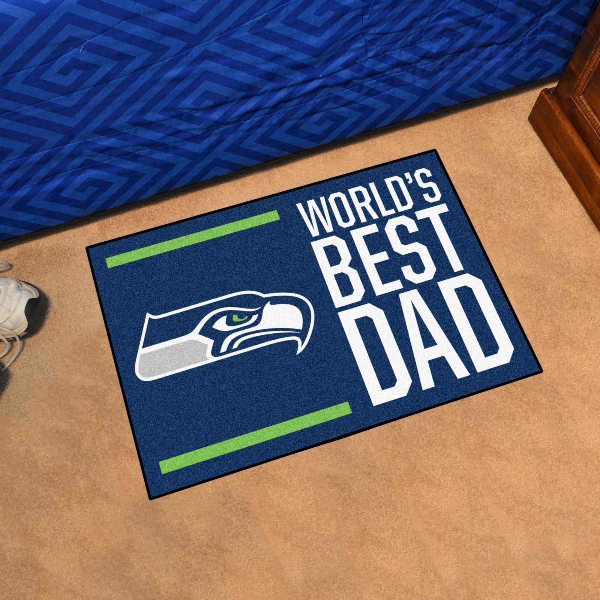 Seattle Seahawks Starter Mat Accent Rug - 19in. x 30in. World's Best Dad Starter Mat