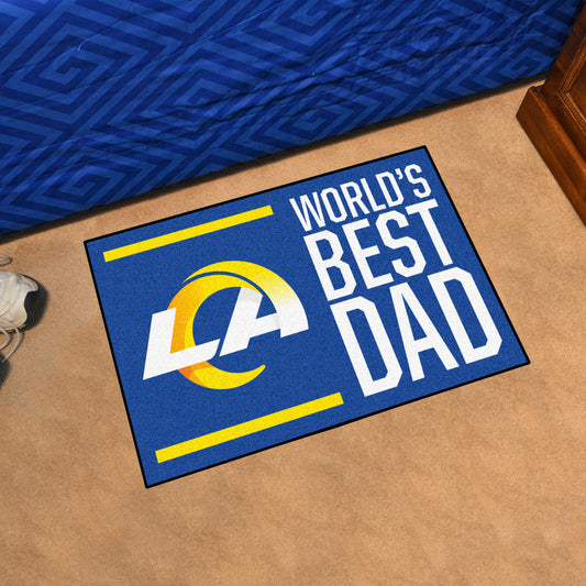 Los Angeles Rams Starter Mat Accent Rug - 19in. x 30in. World's Best Dad Starter Mat