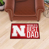 Nebraska Cornhuskers Starter Mat Accent Rug - 19in. x 30in. World's Best Dad Starter Mat