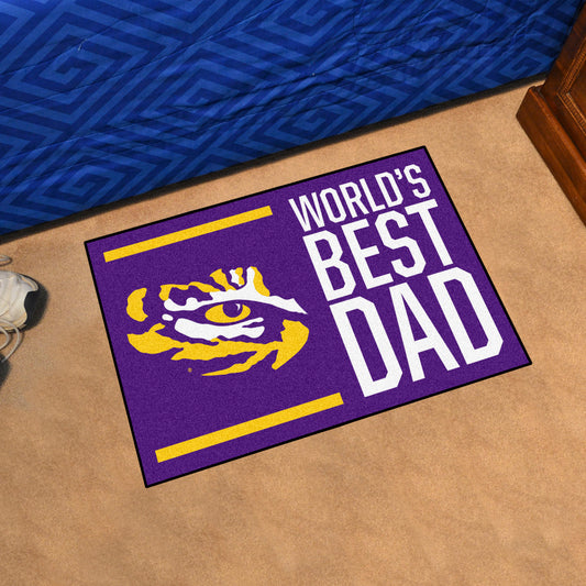 LSU Tigers Starter Mat Accent Rug - 19in. x 30in. World's Best Dad Starter Mat