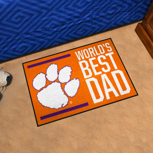 Clemson Tigers Starter Mat Accent Rug - 19in. x 30in. World's Best Dad Starter Mat - Clemson