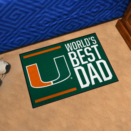 Miami Hurricanes Starter Mat Accent Rug - 19in. x 30in. World's Best Dad Starter Mat