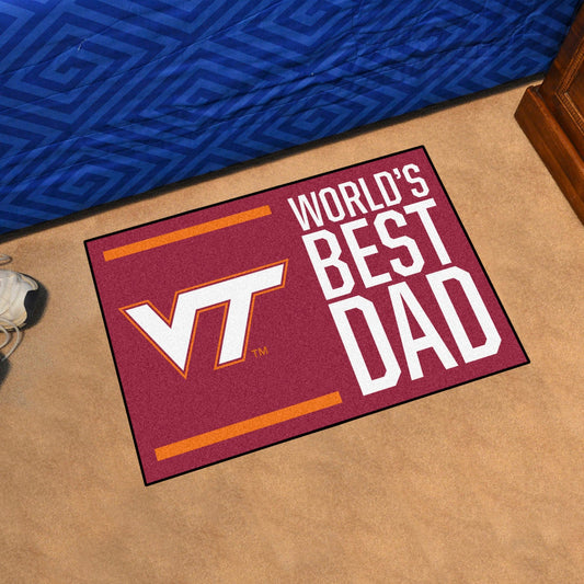 Virginia Tech Hokies Starter Mat Accent Rug - 19in. x 30in. World's Best Dad Starter Mat