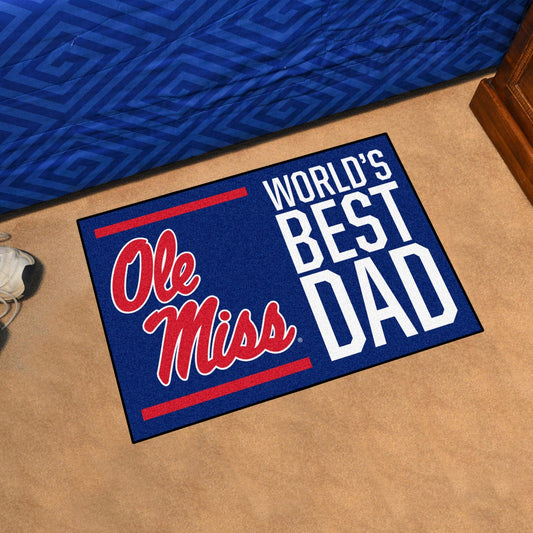 Ole Miss Rebels Starter Mat Accent Rug - 19in. x 30in. World's Best Dad Starter Mat - Ole Miss