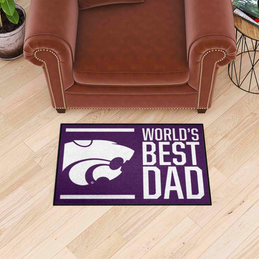 Kansas State Wildcats Starter Mat Accent Rug - 19in. x 30in. World's Best Dad Starter Mat