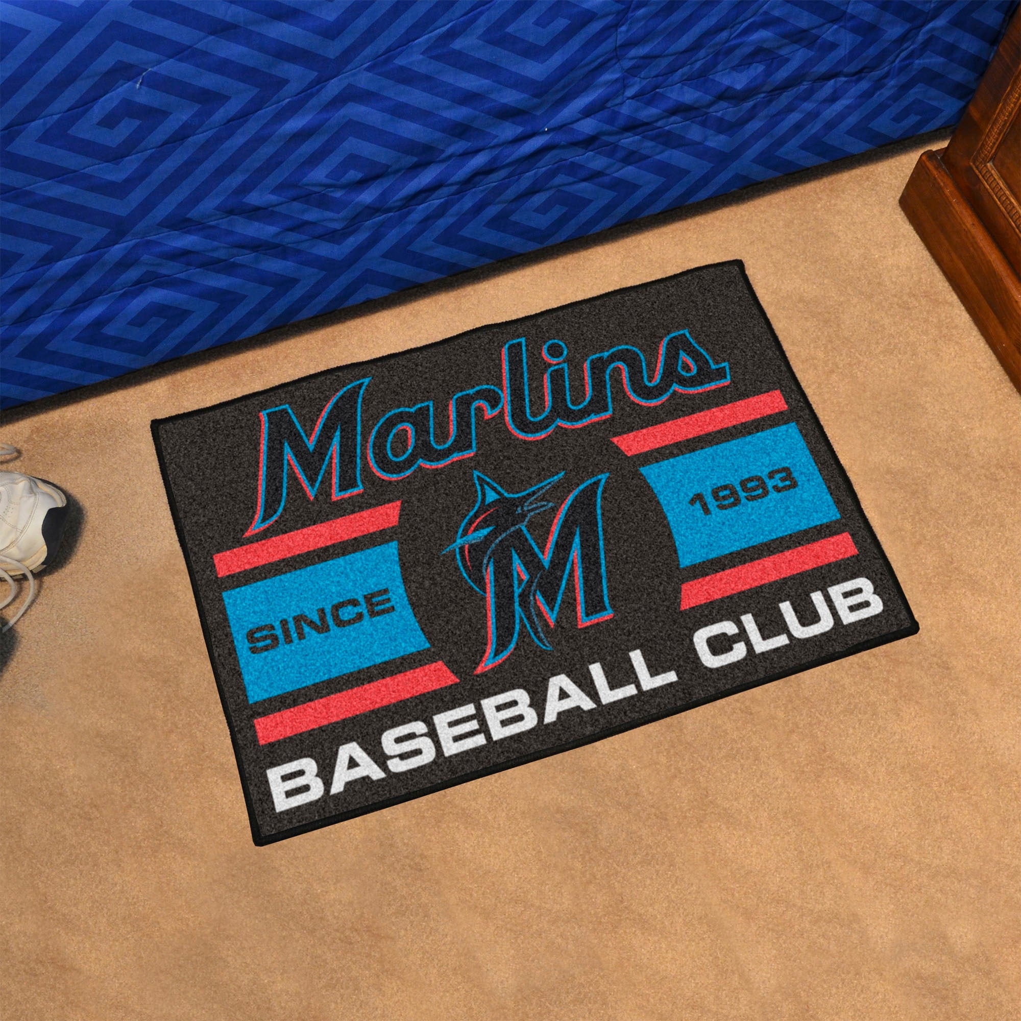 Miami Marlins Starter Mat Accent Rug - 19in. x 30in., Uniform Design