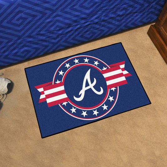 Atlanta Braves Starter Mat Accent Rug - 19in. x 30in. Patriotic Starter Mat