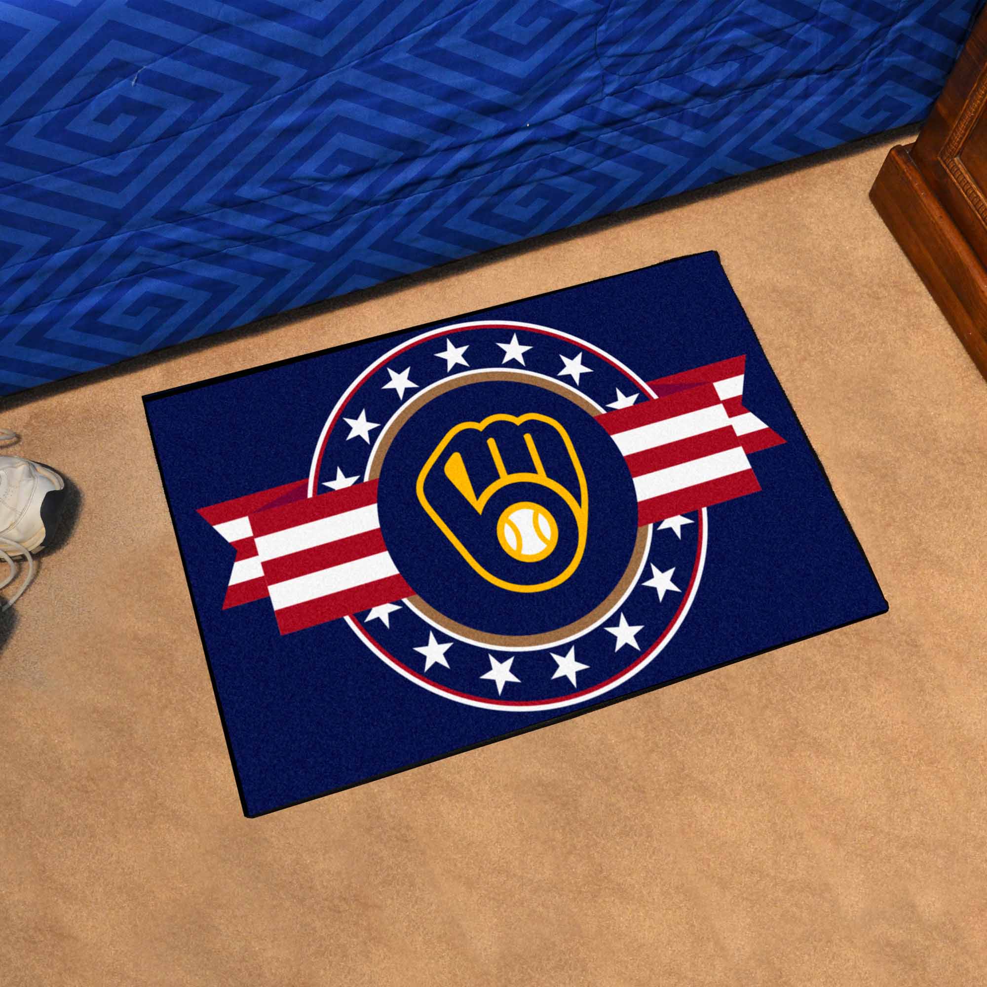 Milwaukee Brewers Starter Mat Accent Rug - 19in. x 30in. Patriotic Starter Mat