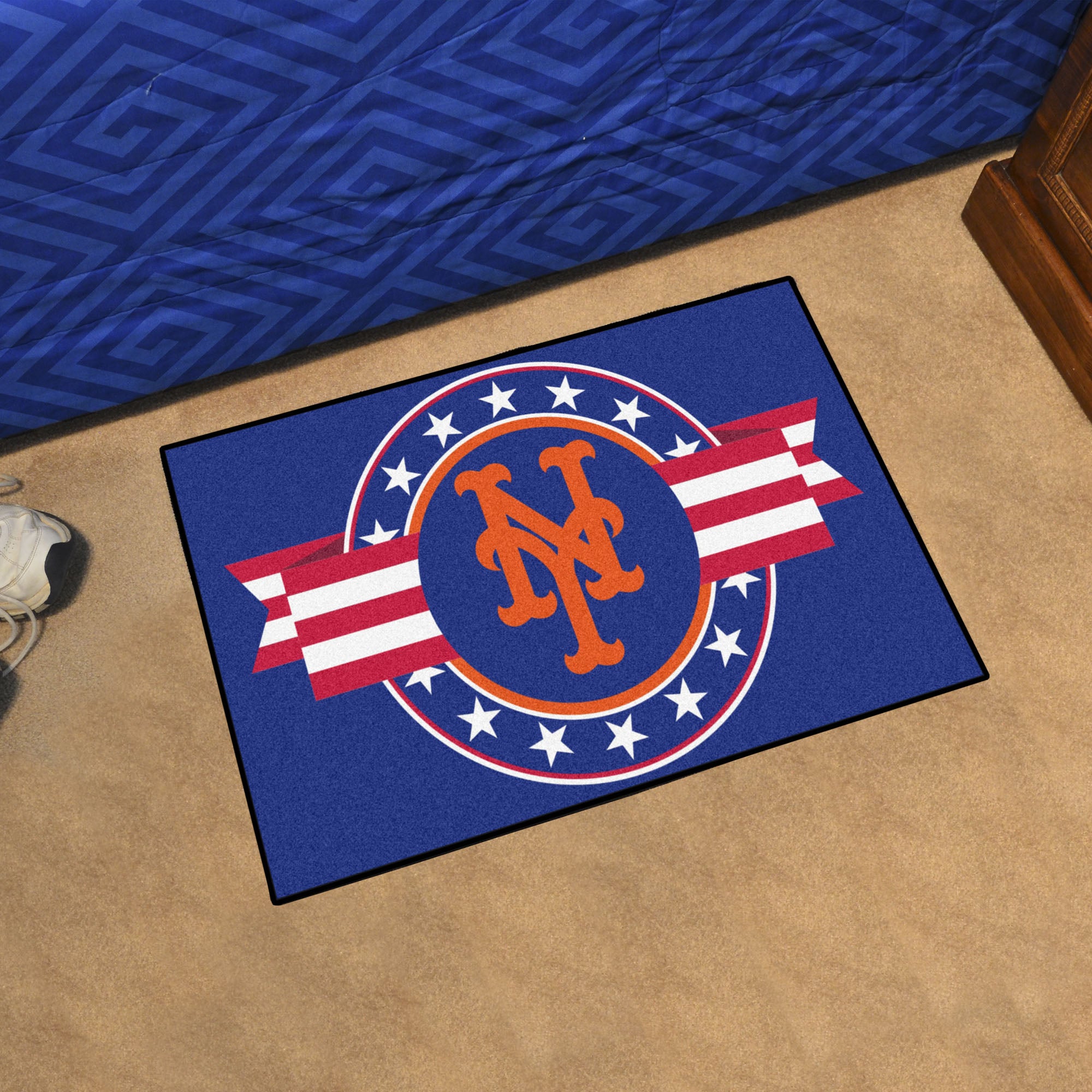 New York Mets Starter Mat Accent Rug - 19in. x 30in. Patriotic Starter Mat