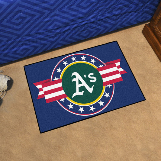 Oakland Athletics Starter Mat Accent Rug - 19in. x 30in. Patriotic Starter Mat - Oakland Athletics