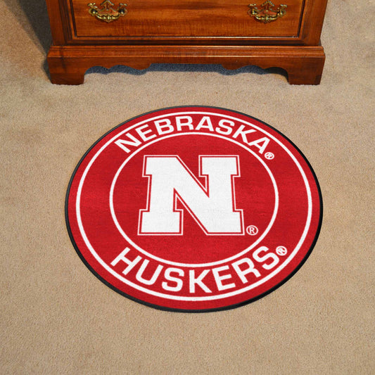 Nebraska Cornhuskers Roundel Rug - 27in. Diameter - Nebraska