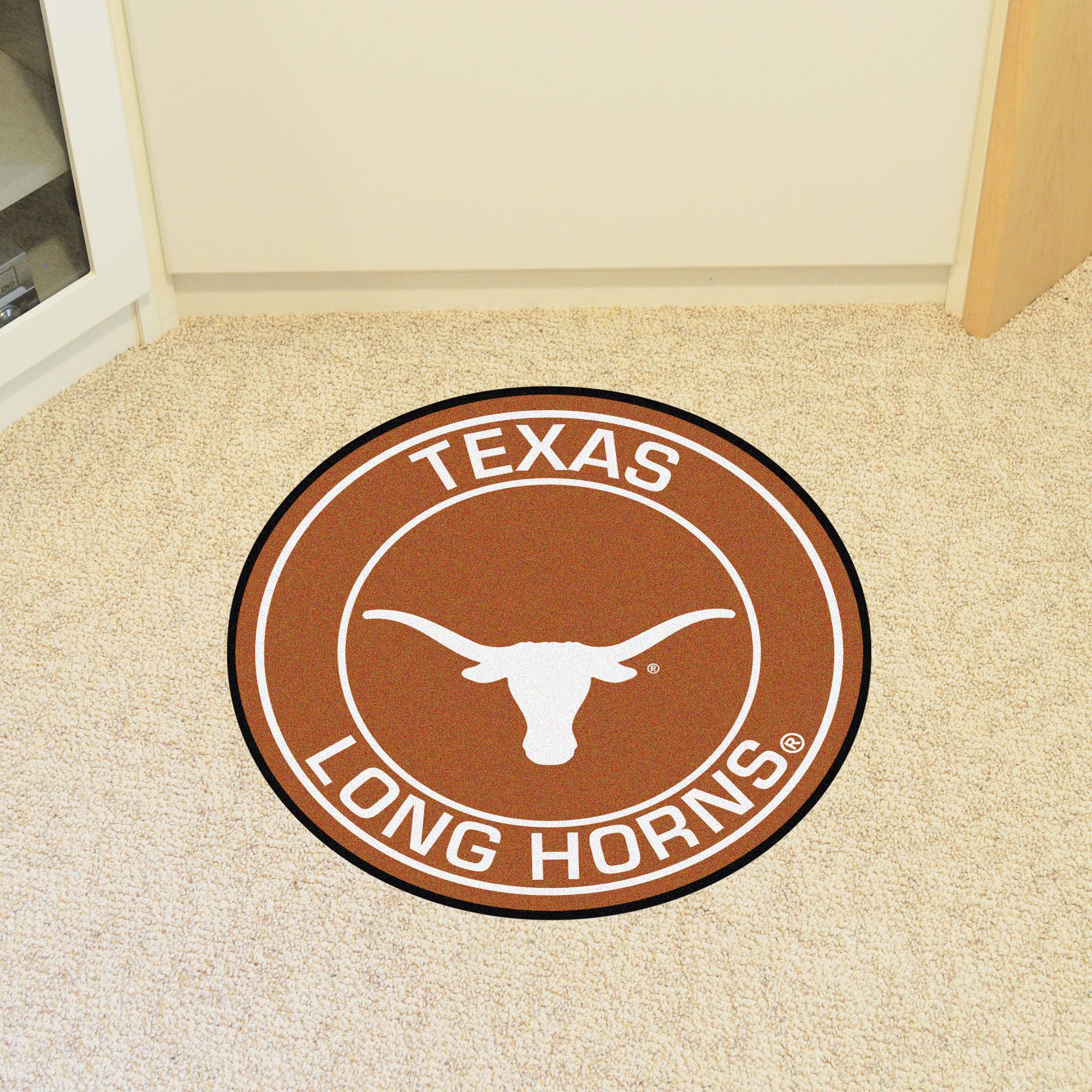 Texas Longhorns Roundel Rug - 27in. Diameter