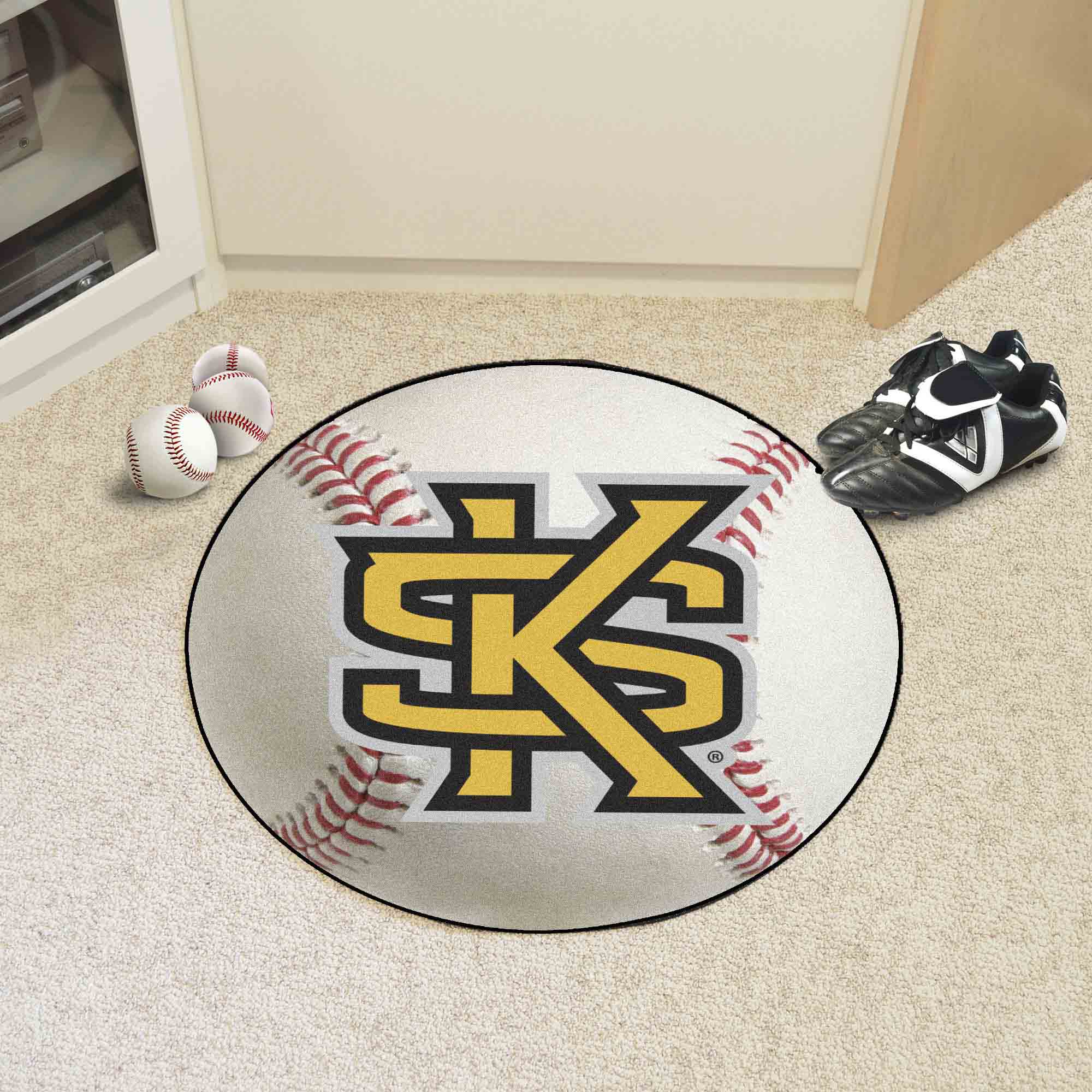 Kennesaw State Owls Baseball Rug - 27in. Diameter, KS