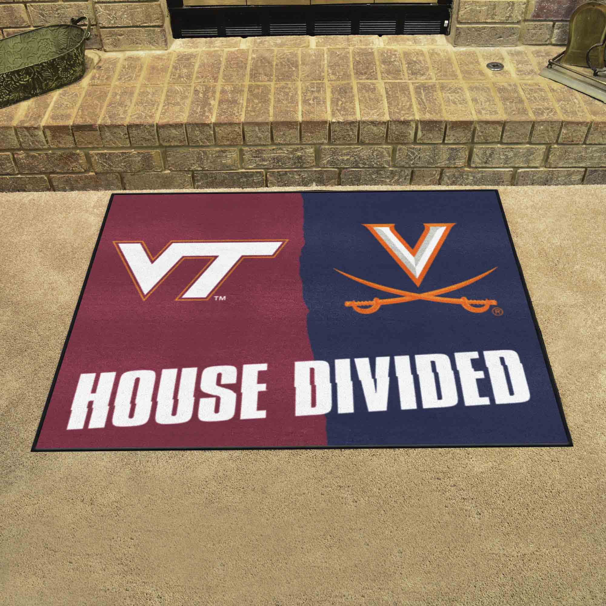 House Divided - Virginia Tech / Virginia House Divided House Divided Rug - 34 in. x 42.5 in. - House Divided - Virginia Tech / Virginia