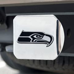 Seattle Seahawks Chrome Metal Hitch Cover with Chrome Metal 3D Emblem