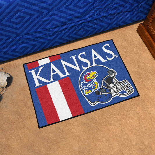 Kansas Jayhawks Starter Mat Accent Rug - 19in. x 30in., Unifrom Design