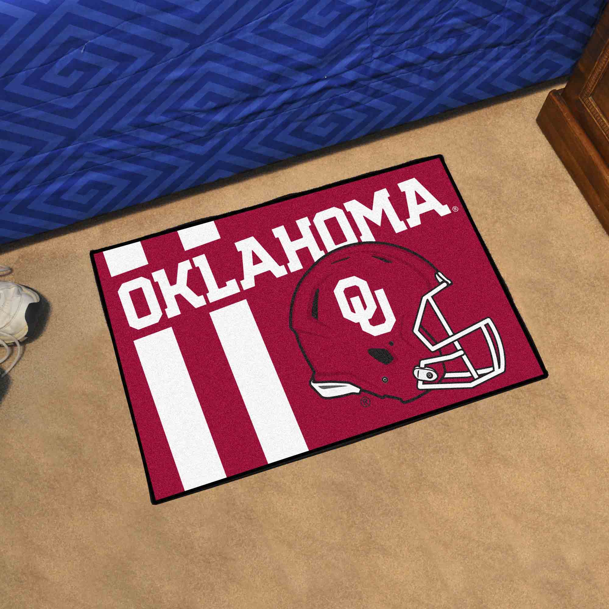 Oklahoma Sooners Starter Mat Accent Rug - 19in. x 30in., Unifrom Design - Oklahoma