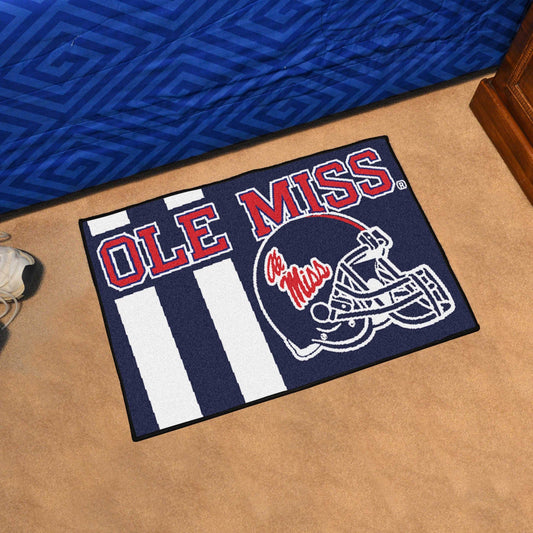 Ole Miss Rebels Starter Mat Accent Rug - 19in. x 30in., Unifrom Design - Ole Miss