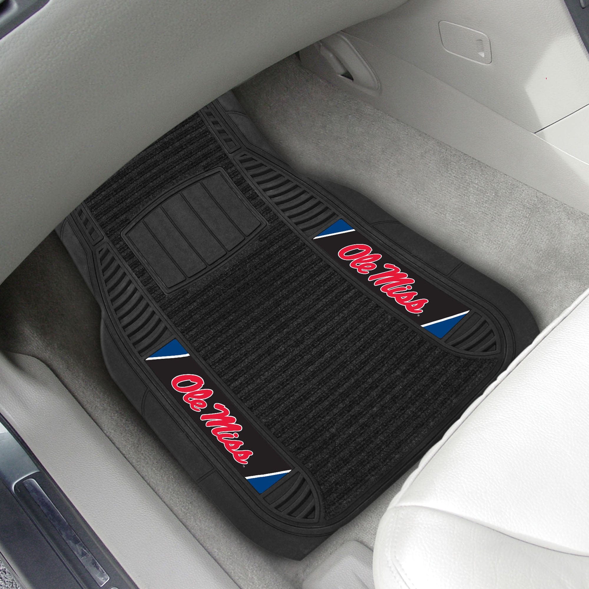 Ole Miss Rebels 2 Piece Deluxe Car Mat Set - Ole Miss