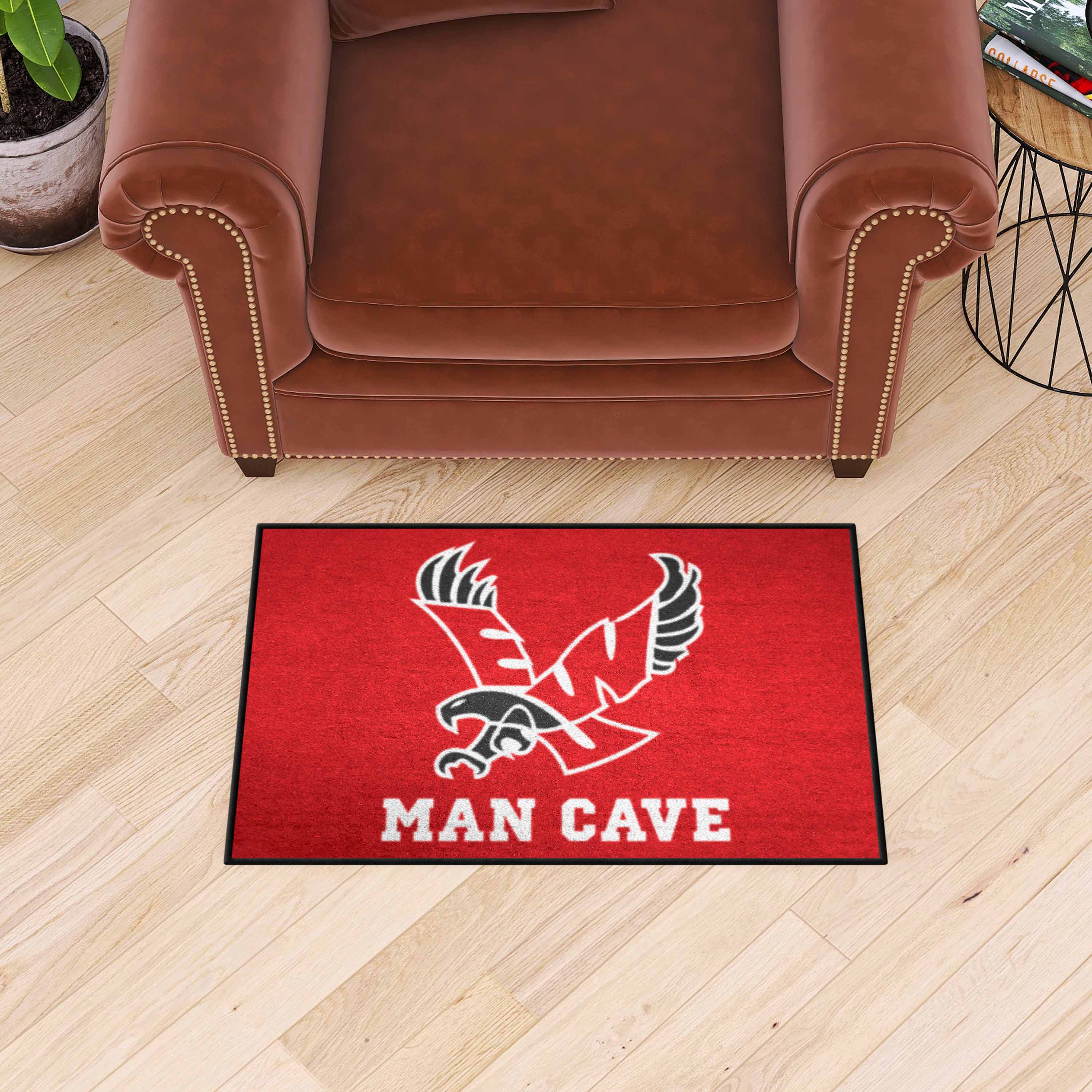 Eastern Washington Eagles Man Cave Starter Mat Accent Rug - 19in. x 30in., Red