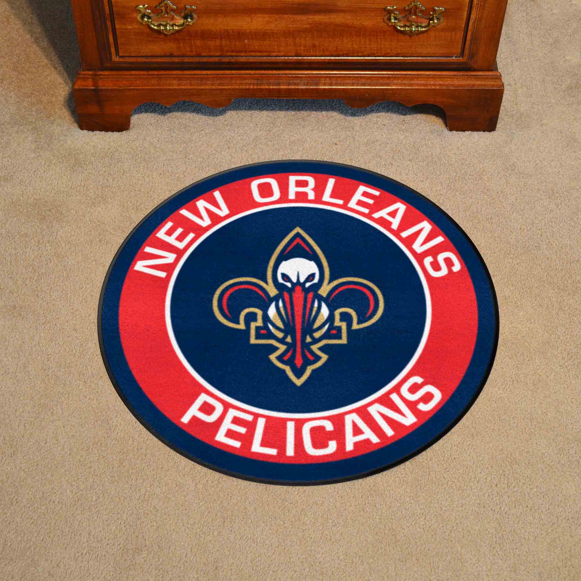 New Orleans Pelicans Roundel Rug - 27in. Diameter - New Orleans Pelicans