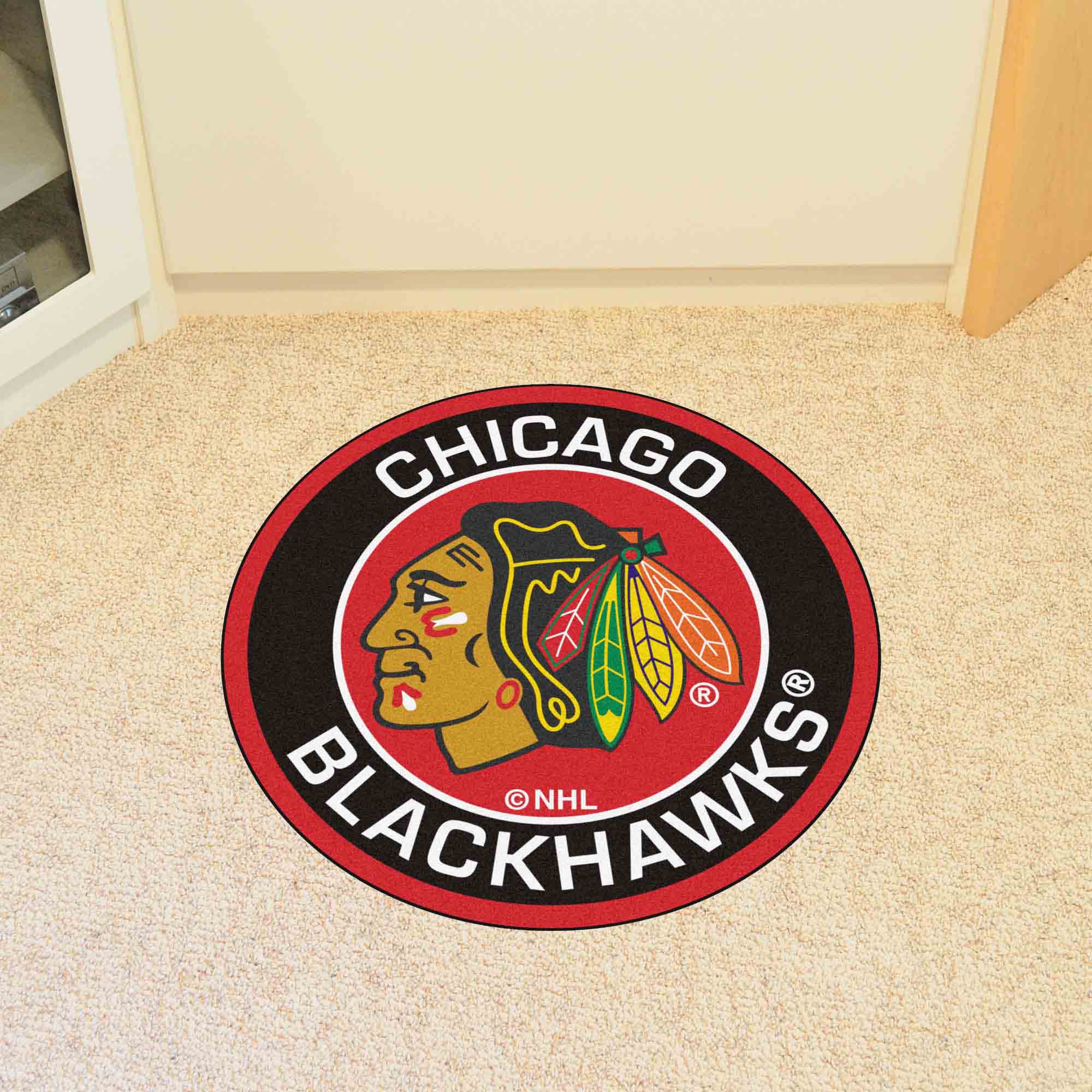 Chicago Blackhawks Roundel Rug - 27in. Diameter