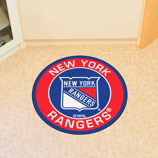 New York Rangers Roundel Rug - 27in. Diameter