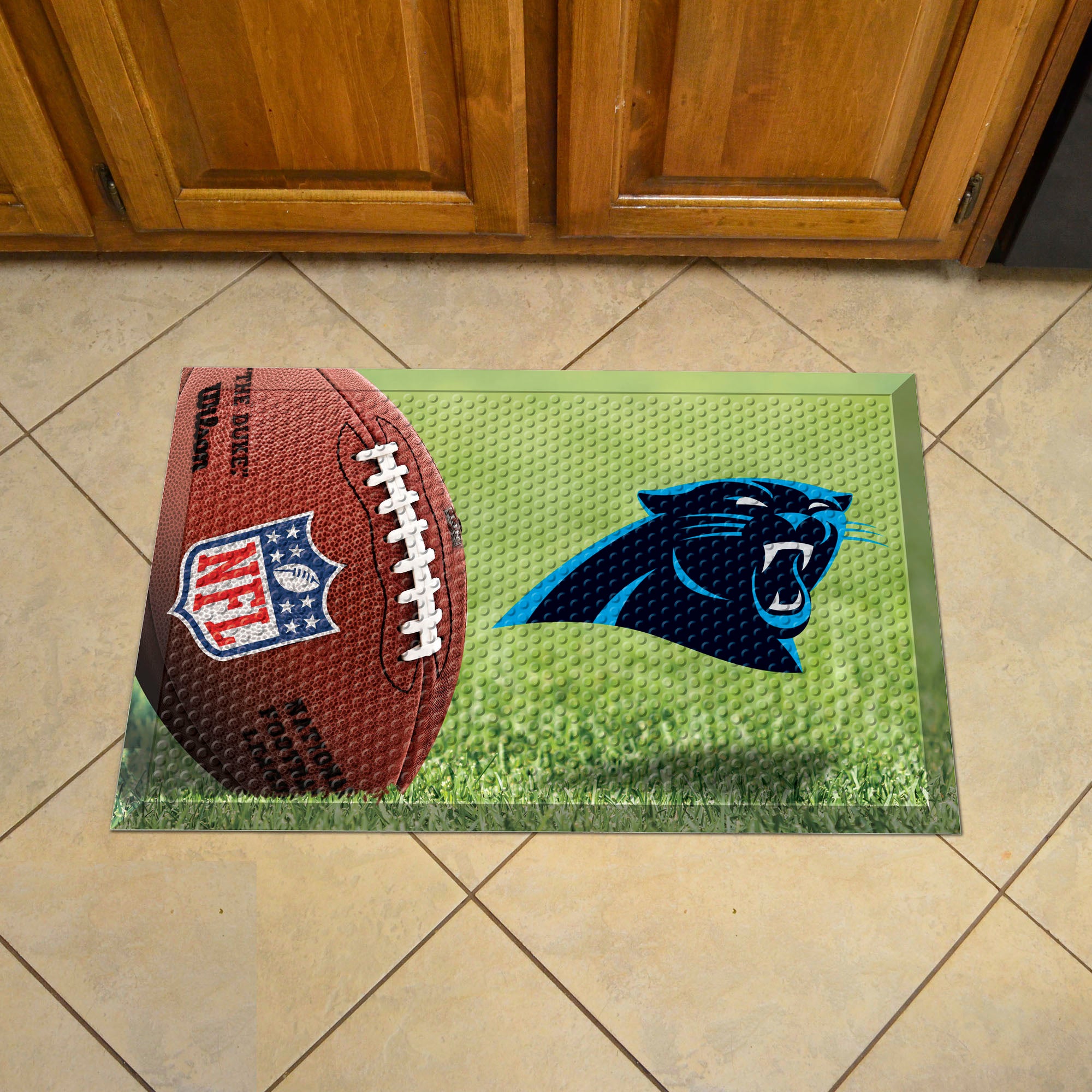 Carolina Panthers Rubber Scraper Door Mat - Carolina Panthers