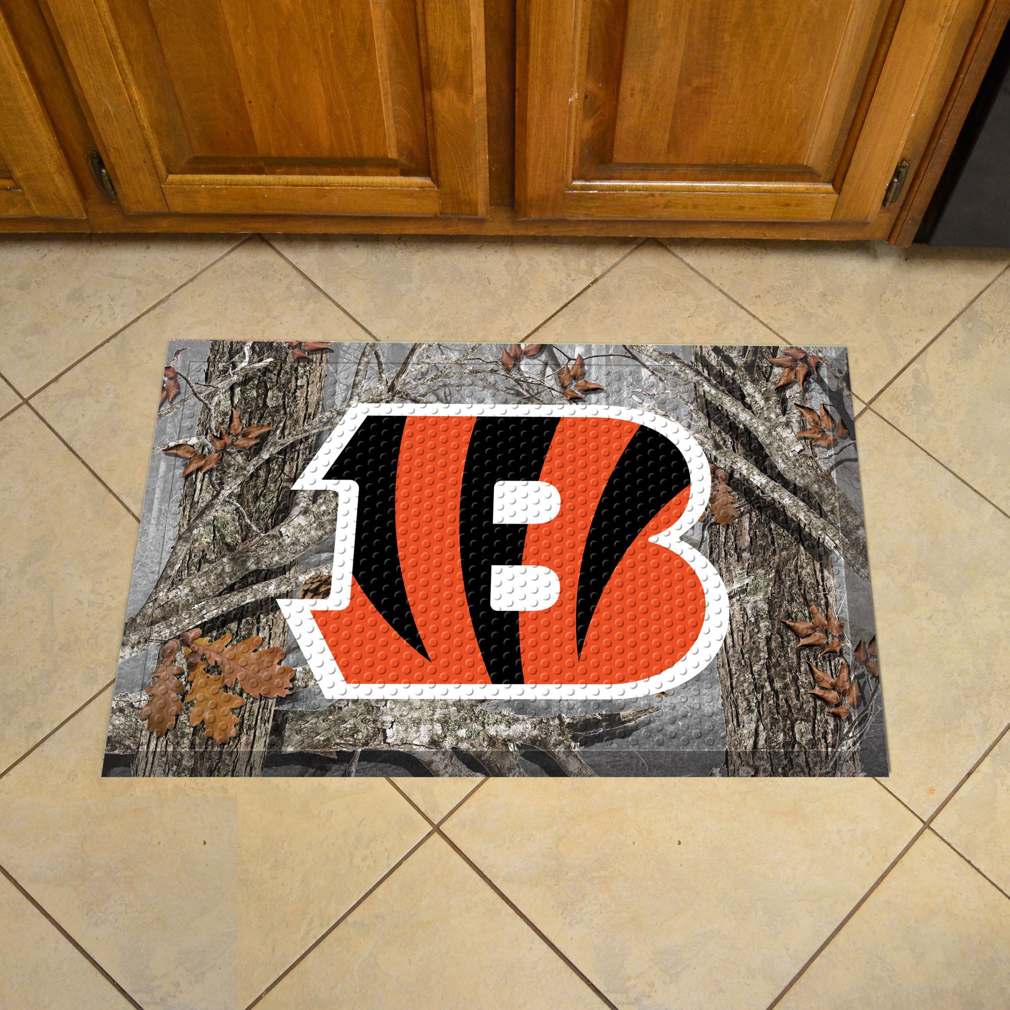 Cincinnati Bengals Rubber Scraper Door Mat Camo - Cincinnati Bengals