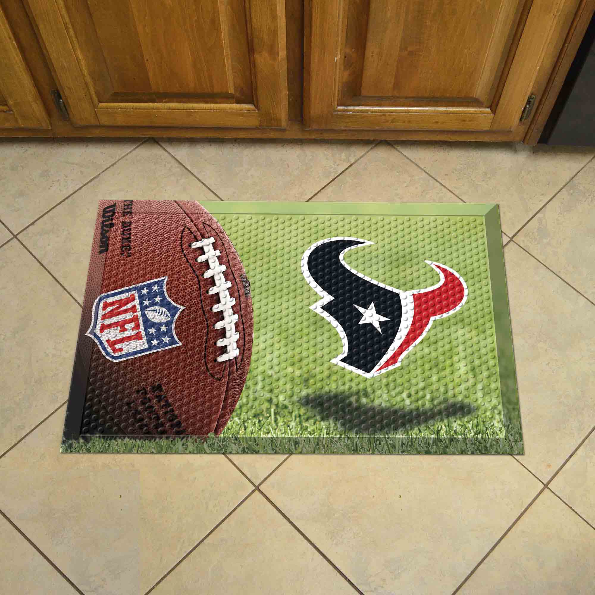 Houston Texans Rubber Scraper Door Mat - Houston Texans