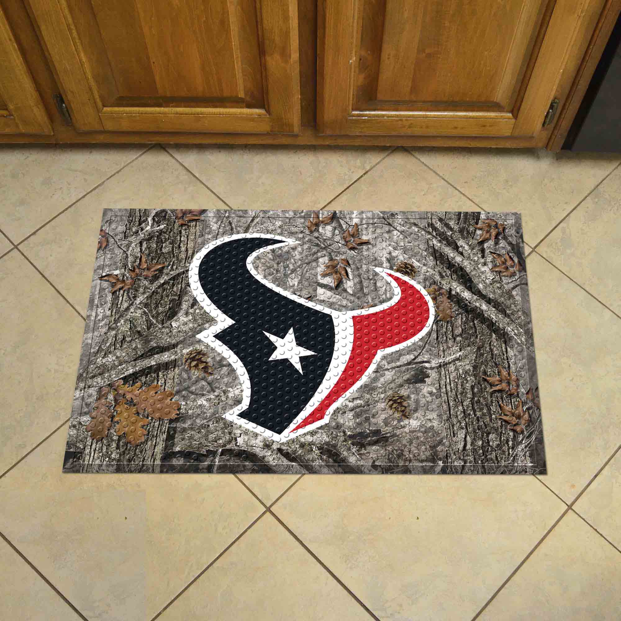 Houston Texans Rubber Scraper Door Mat Camo - Houston Texans