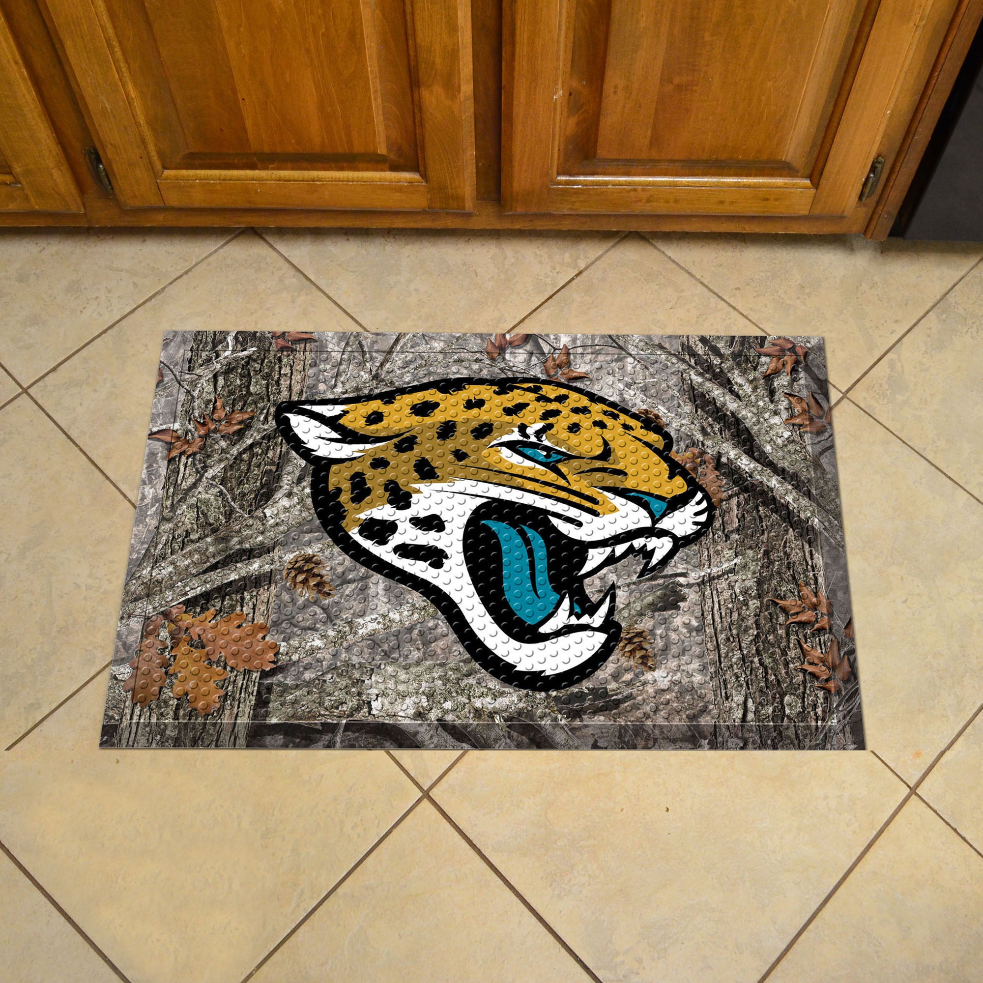 Jacksonville Jaguars Rubber Scraper Door Mat Camo