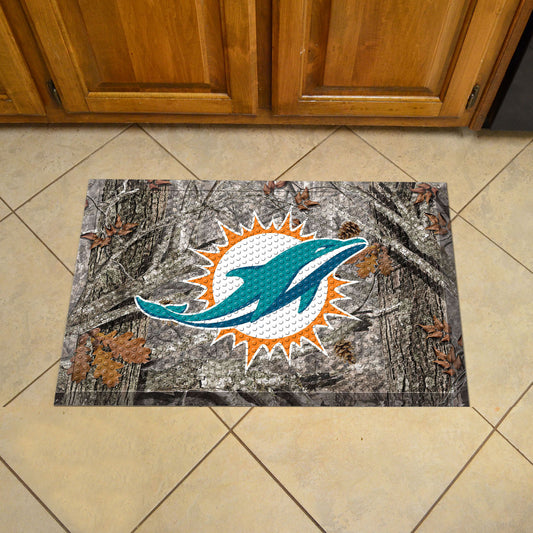 Miami Dolphins Rubber Scraper Door Mat Camo