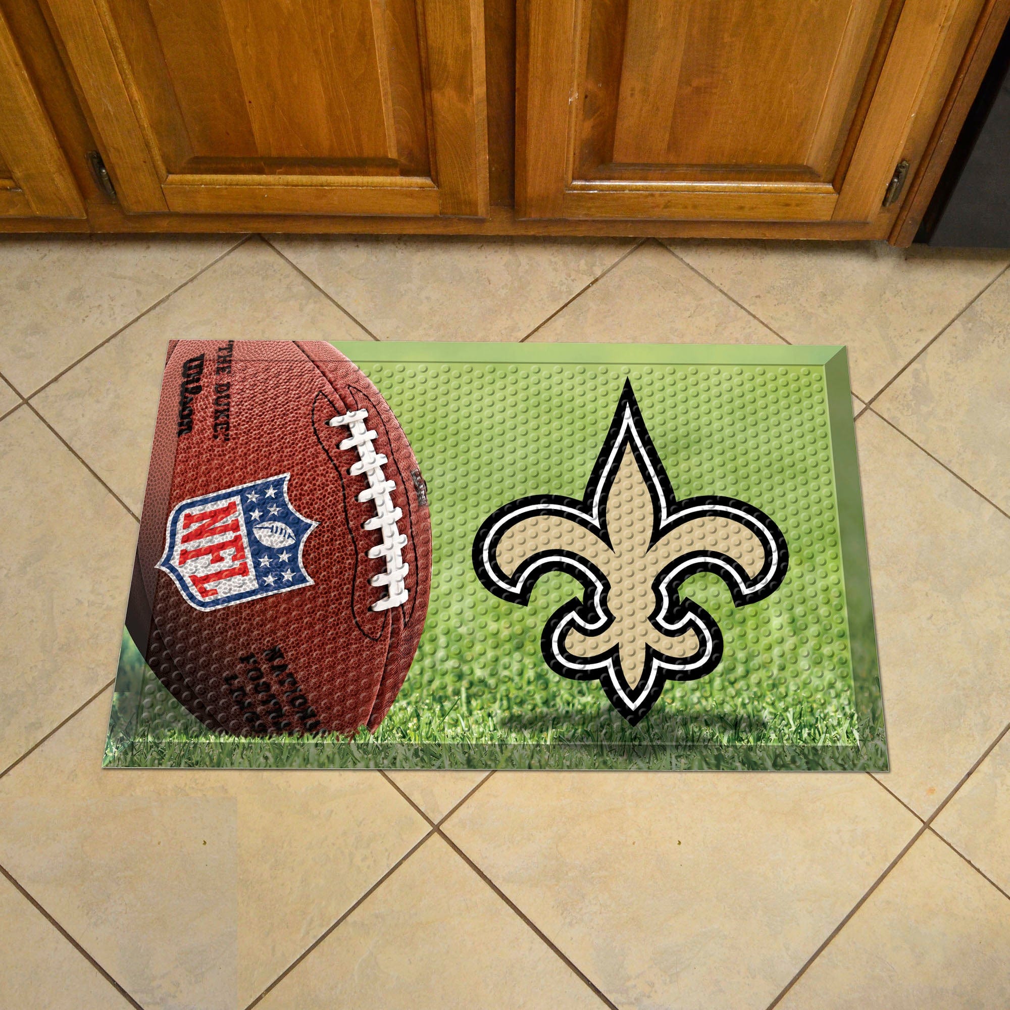 New Orleans Saints Rubber Scraper Door Mat - New Orleans Saints