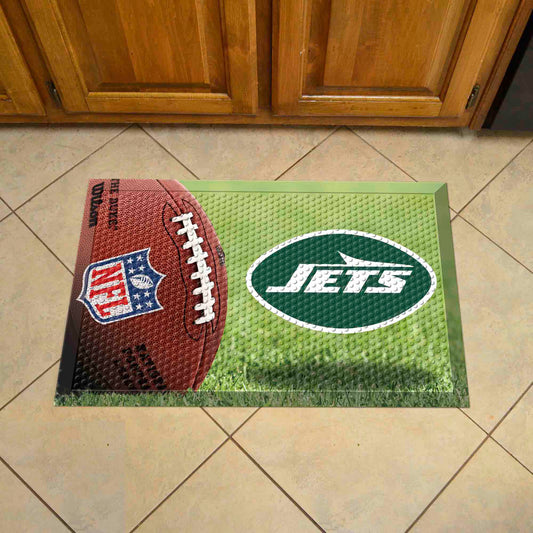 New York Jets Rubber Scraper Door Mat