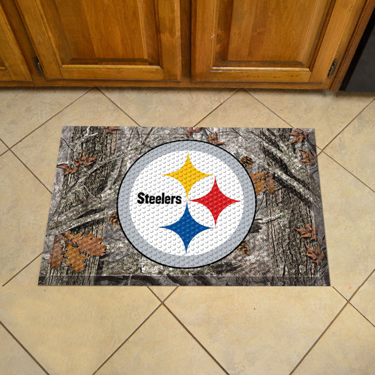 Pittsburgh Steelers Rubber Scraper Door Mat Camo