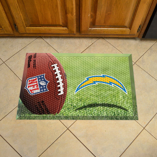 Los Angeles Chargers Rubber Scraper Door Mat