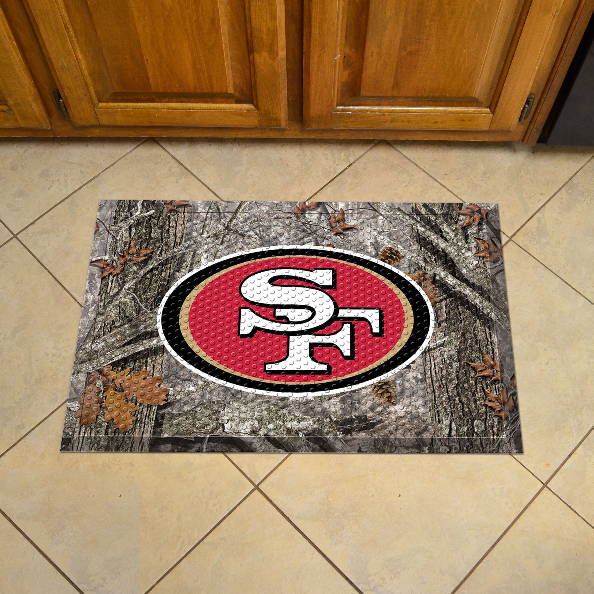 San Francisco 49ers Rubber Scraper Door Mat Camo