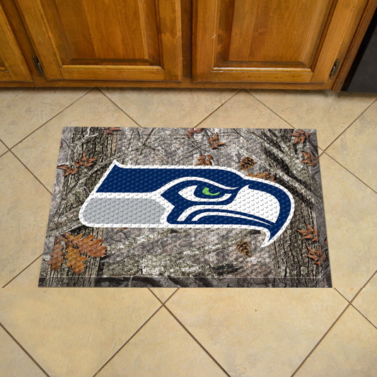 Seattle Seahawks Rubber Scraper Door Mat Camo