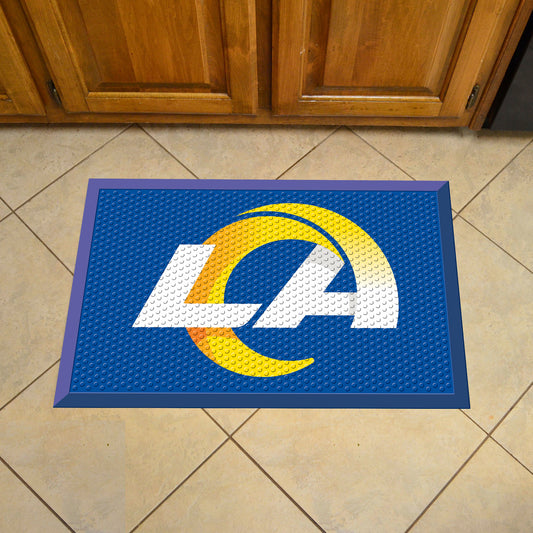 Los Angeles Rams Rubber Scraper Door Mat, All blue