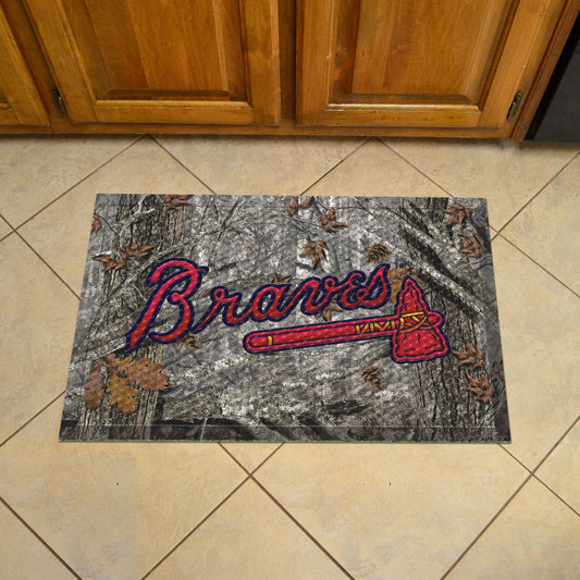 Atlanta Braves Rubber Scraper Door Mat Camo - Atlanta Braves