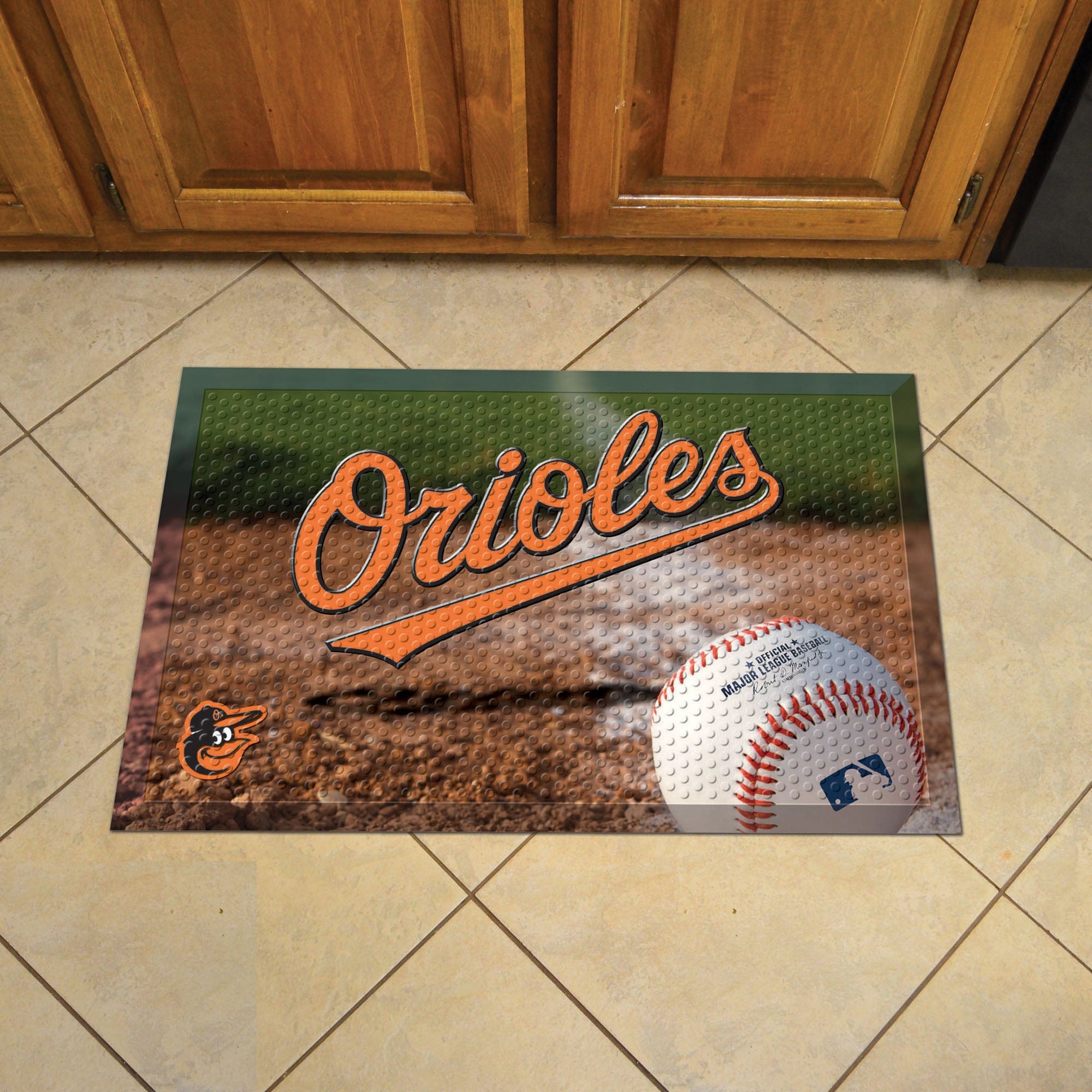 Baltimore Orioles Rubber Scraper Door Mat - Baltimore Orioles