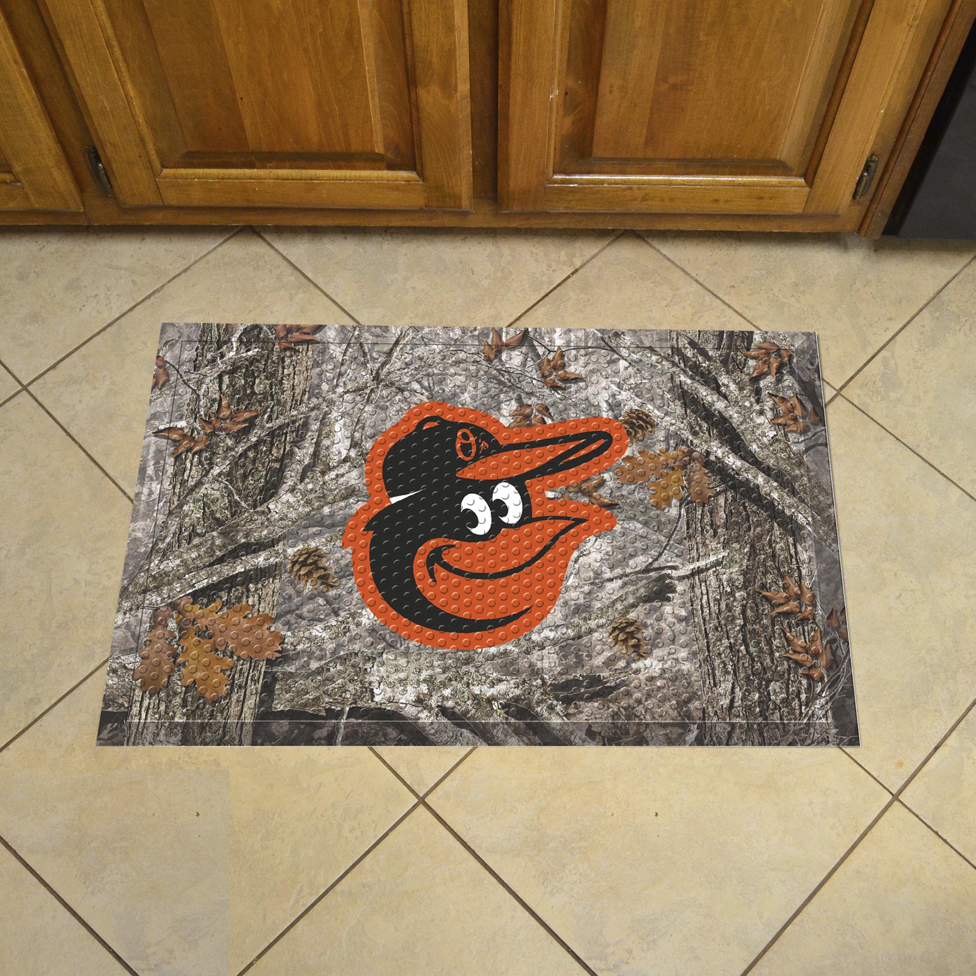 Baltimore Orioles Rubber Scraper Door Mat Camo