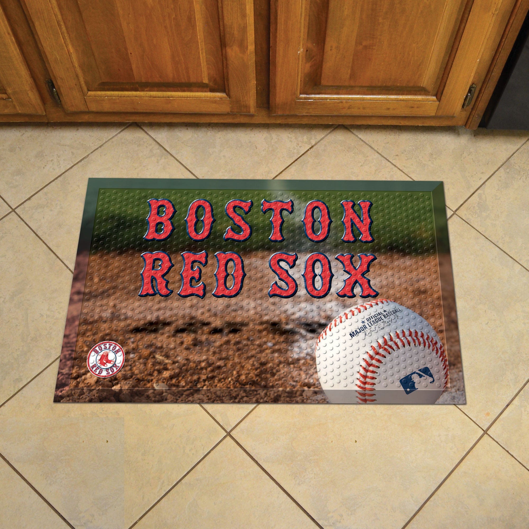 Boston Red Sox Rubber Scraper Door Mat - Boston Red Sox